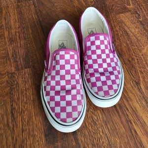Vans Classic Checkerboard Slip On Magenta Skate Shoes